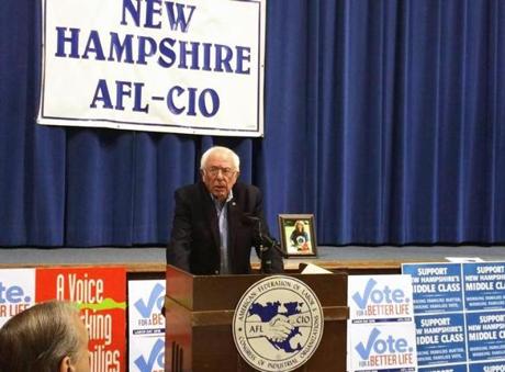 Sanders at a Labor Day breakfast in New Hampshire. 

