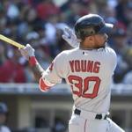 Red Sox outfielder Chris Young connected for a solo home run in the eighth inning.