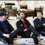 From left: Ron Howard, Ringo Starr, and Paul McCartney during their interview sessions. 