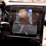 Hillary Clinton left her daughter?s apartment Sunday after recuperating. She had become ill at an event earlier in the day.