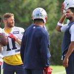 Receiver Julian Edelman was seen throwing passes at Tuesday?s Patriots practice.