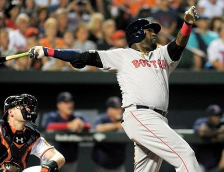 David Ortiz launched home run No. 36 in the seventh inning against the Orioles. 
