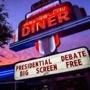 A marquee advertises the opportunity to watch Monday?s US presidential debate at the American City Diner in Washington D.C. 