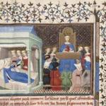 Detail of Christine de Pizan?s ?Awakened by Reason, Rectitude, and Justice.? 