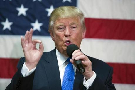 In this Oct. 6, 2016, photo, Republican presidential candidate Donald Trump speaks during a town hall in Sandown, N.H. Trump made a series of lewd and sexually charged comments about women as he waited to make a cameo appearance on a soap opera in 2005. The Republican presidential nominee issued a rare apology Friday, â??if anyone was offended.â?? (AP Photo/ Evan Vucci)
