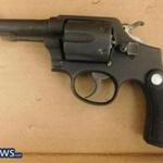 Police found a loaded black revolver hidden under the backseat of a car. 