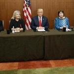 Donald Trump?s pre-debate press conference last Sunday with (from left) Kathleen Willey, Juanita Broaddrick, Kathy Shelton, and Paula Jones.