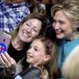 Democratic presidential candidate Hillary Clinton posed for a photograph with supporters in Seattle Friday. 