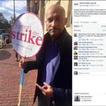 Keegan-Michael Key shows support for striking workers at Harvard.
