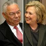 Colin Powell (left) and Hillary Clinton in 2014.