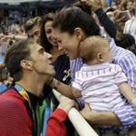 Michael Phelps and Nicole Johnson wouth their baby, Boomer, in August.