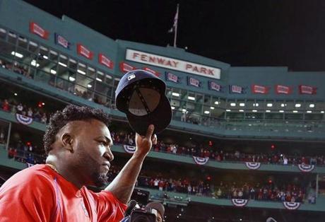 David Ortiz came back onto the field to saluted the crowd one last time following the final game of his career.
