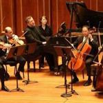 Thomas Ades (on piano) leads the Boston Symphony Chamber Players at Jordan Hall on Sunday.