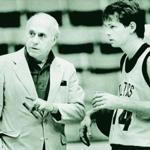 Red Auerbach and Danny Ainge in 1985.