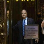Reince Priebus, the Republican National Committee chairman, inside a lobby elevator at Trump Tower on Fifth Avenue in New York on Saturday.