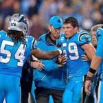 CHARLOTTE, NC - NOVEMBER 17: Luke Kuechly #59 of the Carolina Panthers is carried off the field after an injury against the New Orleans Saints in the fourth quarter during the game at Bank of America Stadium on November 17, 2016 in Charlotte, North Carolina. (Photo by Grant Halverson/Getty Images)