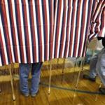 A voter entered a booth at a polling place in Exeter, N.H. 