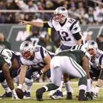 New England Patriots quarterback Tom Brady (12) calls an audible at the line of scrimmage against the New York Jets during the second quarter of an NFL football game, Sunday, Nov. 27, 2016, in East Rutherford, N.J. (AP Photo/Julio Cortez)