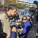 Nathan Carman spoke to reporters following a memorial service for his mother, Linda Carman, who was lost at sea. 