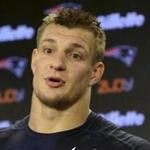 Patriots tight end Rob Gronkowski at a press conference in early November.