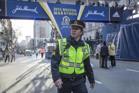 From left: Kevin Bacon, Mark Wahlberg and John Goodman in the Peter Berg-directed film ?Patriots Day.?
