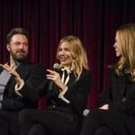 Ben Affleck (pictured with Sienna Miller and Elle Flanning at a screening of ?Live by Night? at the Museum of Modern Art in New York) talked about politics Monday at NYU.