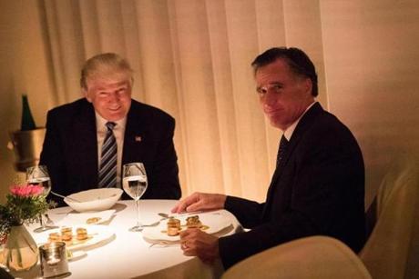 President-elect Donald Trump and Mitt Romney dined together at a New York restaurant last month.
