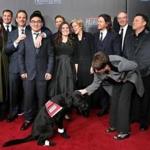 Mark Wahlberg?s mother, Elma, and Jessica Kensky?s service dog, Rescue, stood center stage on the red carpet Wednesday night.