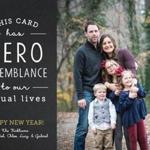 The Kirkham family?s holiday card reflects the messy reality of life with small children. 