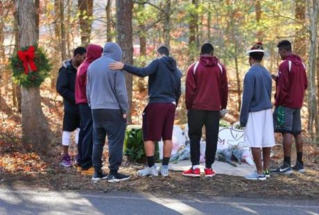 Friends and classmates mourned the death of James Lavin at the scene of the car crash on Thomas Landers Road that took his life. 
