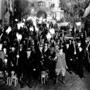 An angry mob holding torches in a still from the film, 'Frankenstein,' directed by James Whale, 1931. (Photo by Getty Images)