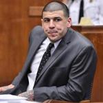 Former New England Patriots player Aaron Hernandez appears in Suffolk Superior Court during a pretrial hearing before Judge Jeffrey Locke, on Tuesday, December 27, 2016 in Boston. Hernandez, who is serving a life sentence for a 2013 murder, is scheduled to go on trial in Feb 13, 2017 for the murder of two men in a 2012 drive-by shooting. Josh Reynolds for The Boston Globe/Pool (Metro, Pool ) 