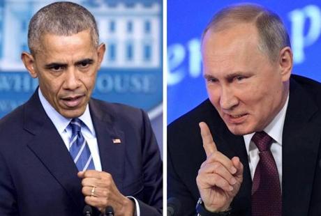 US President Barack Obama and Russian President Vladimir Putin. 
