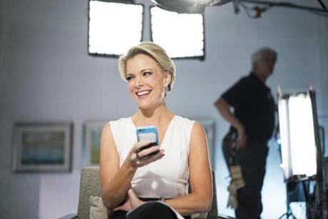 FILE-- Fox News anchor Megyn Kelly prepares to interview Laverne Cox for her prime-time special ÒMegyn Kelly Presents,Ó in New York, May 12, 2016. While at Fox, the hostÕs divergent approach took a different turn in her clash with Newt Gingrich and again raised the question of the channelÕs future. (Damon Winter/The New York Times)
