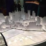 A scale model of downtown Boston, including the proposed Winthrop Square tower.