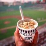 A cup of Legal Sea Foods? clam chowder, as seen at Fenway Park.