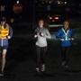 Newton, MA - 1/4/2017 - Runners Patrick Burns(L), Sara Zimmer, and Amy Wong(R) make their way up a hill on Commonwealth Avenue in Newton, MA, January 4, 2017. The group make take multiple trips up and down a stretch of Commonwealth Avenue. (Keith Bedford/Globe Staff)