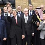 US Secretary of State John Kerry (second from left) was among the officials who attended Sunday?s conference in Paris. The event was set to be among Kerry?s last in the position.
