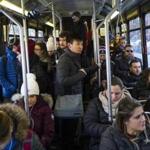 Passengers rode the Route 7 bus in Boston last week.