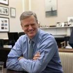Governor Charlie Baker in his office at the State House. 
