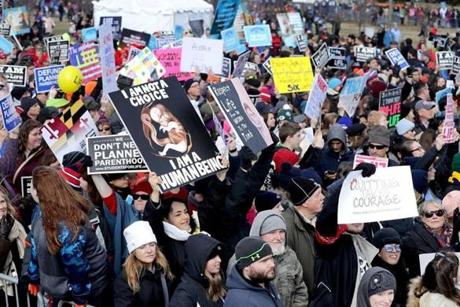 Thousands of people rallied on the National Mall before the start of the 44th annual March for Life on Friday.
