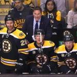 Boston-02/09/2017 The Boston Bruins vs San Jose Sharks- Bruins coach Bruce Cassidy yells to his players from the bench in the 1st period. JohnTlumacki/Globe Staff (sports)