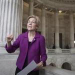 US Senator Elizabeth Warren of Massachusetts reacts to being rebuked by the Senate leadership on Wednesday in Washington.