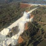 An aerial view of the damaged Oroville spillway in Oroville, Calif. 