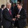 Vice President Mike Pence conferred with Michael Flynn on Friday at the White House. Flynn resigned as President Trump?s national security adviser late Monday.
