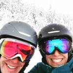 The author and her husband enjoy the quiet of a weekday ski getaway.