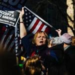 Protesters demonstrated against US president Donald J. Trump at the 'Not My Presidents Day' Rally in New York City Monday.