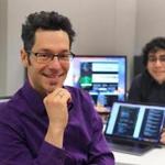 NoteStream app developer Eran Egozy and research assistant Nathan Gutierrez.