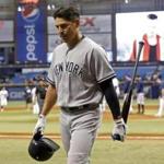 ST. PETERSBURG, FL - SEPTEMBER 22: Jacoby Ellsbury #22 of the New York Yankees reacts after lining out to end the game against the Tampa Bay Rays at Tropicana Field on September 22, 2016 in St. Petersburg, Florida. (Photo by Mike Carlson/Getty Images)