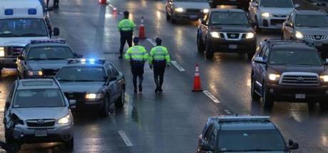 State Police worked the scene of a fatal pedestrian crash on I-93 north in Dorchester Wednesday morning. 
